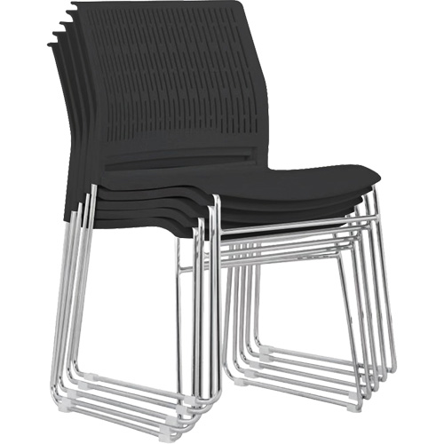 Chaises empilables, Polypropyl&egrave;ne, Hauteur 32-3/8", Capacit&eacute; 250 lb, Noir Moffatt Supply & Specialties