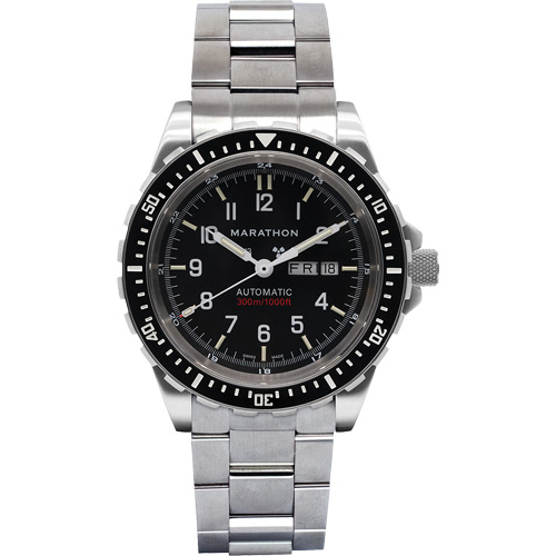 Jumbo Day/Date Automatic Watch with Stainless Steel Bracelet, Digital, Battery Operated, 46 mm, Silver Moffatt Supply & Specialties