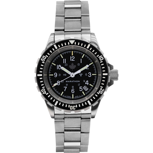 Grey Maple Large Diver's Automatic Watch with Stainless Steel Bracelet, Digital, Battery Operated, 41 mm, Silver Moffatt Supply & Specialties