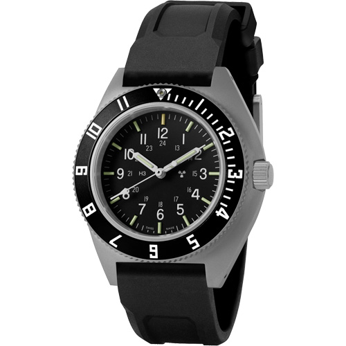 Steel Navigator Watch on 3-Piece Rubber Strap Kit, Digital, Battery Operated, 41 mm, Black Moffatt Supply & Specialties