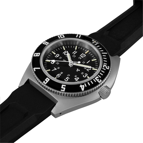 Steel Navigator Watch on 3-Piece Rubber Strap Kit, Digital, Battery Operated, 41 mm, Black Moffatt Supply & Specialties