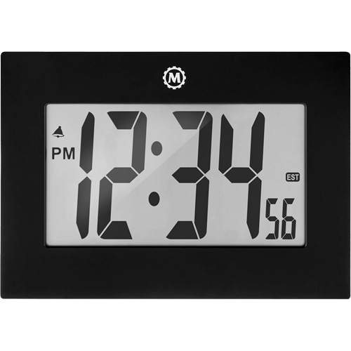 Large Frame Clock, Digital, Battery Operated, 9" W x 1" D x 6.5" H, Black Moffatt Supply & Specialties