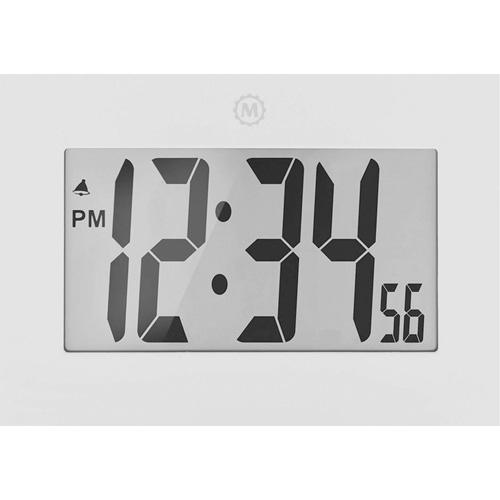 Large Frame Clock, Digital, Battery Operated, 9" W x 1" D x 6.5" H, White Moffatt Supply & Specialties
