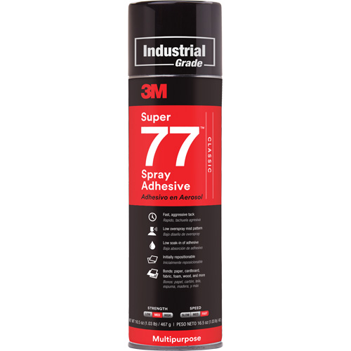 Super 77 Spray Adhesive, Clear, Aerosol Can Moffatt Supply & Specialties