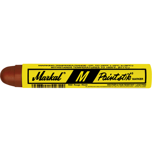 M Paintstik&reg; Paint Marker for Heat Treating, Solid Stick, Red Moffatt Supply & Specialties