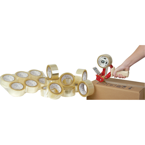 Box Sealing Tape, Hot Melt Adhesive, 1.6 mils, 50 mm (2") x 100 m (328') Moffatt Supply & Specialties