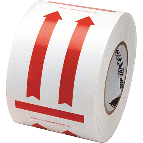 This Side Up Pictogram Special Handling Labels, 6" L x 4" W, Red on White Moffatt Supply & Specialties