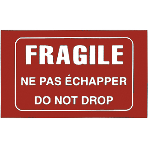 "Fragile" Bilingual Special Handling Labels, 5" L x 3" W, White on Red Moffatt Supply & Specialties