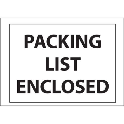 Packing List Envelopes, 4" L x 5" W, Backloading Style Moffatt Supply & Specialties