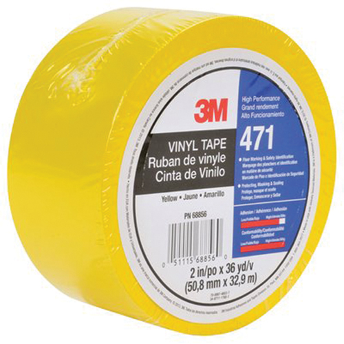 Ruban en vinyle 471, 50,8 mm (2") la x 32,9 m (108') lo, 5,3 mils, Jaune Moffatt Supply & Specialties