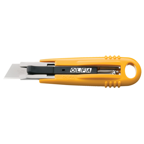 Self-Retracting Safety Knife, 19 mm, Carbon Steel, Heavy-Duty, Plastic Handle Moffatt Supply & Specialties