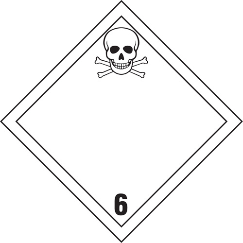 TDG Shipping Labels, Class 6.1, Toxic Substances, Vinyl Moffatt Supply & Specialties