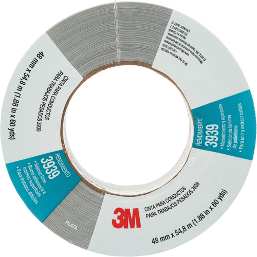 3939 Duct Tape, 9 mils, Silver, 48 mm (2") x 55 m (180') Moffatt Supply & Specialties