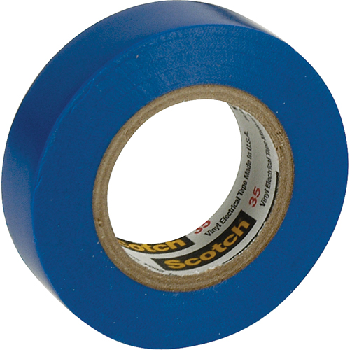 Rubans en vinyle pour codage en couleurs 35 Scotch, 12,7 mm (1/2") x 20,1 m (66'), Bleu, 7 mils Moffatt Supply & Specialties