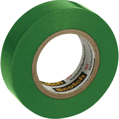 Rubans en vinyle pour codage en couleurs 35 Scotch, 12,7 mm (1/2") x 6,1 m (20'), Vert, 7 mils Moffatt Supply & Specialties