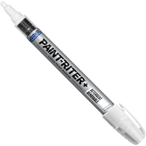 Paint-Riter&reg;+ Detergent Removable Paint Marker, Liquid, White Moffatt Supply & Specialties
