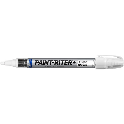 Paint-Riter&reg;+ Detergent Removable Paint Marker, Liquid, White Moffatt Supply & Specialties