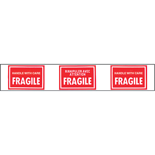 Pre-Printed Message Tapes, 1-7/8" W, White on Red Moffatt Supply & Specialties