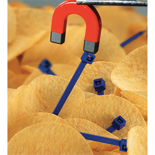 Metal Detectable Cable Ties, 5-9/10" L, 30 lbs. Tensile Strength Moffatt Supply & Specialties