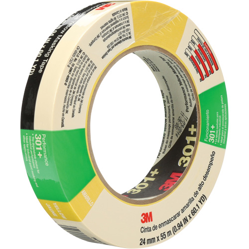 301+ Performance Masking Tape, 24 mm (1") x 54.8 m (180'), Yellow Moffatt Supply & Specialties