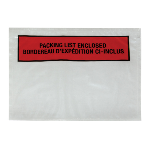 Packing List Envelope, 7" L x 5-1/2" W, Backloading Style Moffatt Supply & Specialties