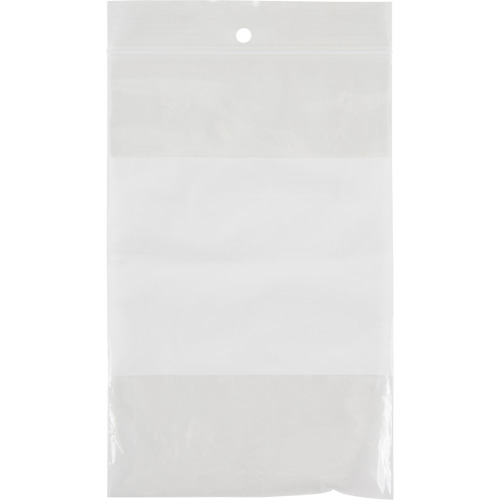 White Block Poly Bags, Reclosable, 6" x 4", 2 mils Moffatt Supply & Specialties