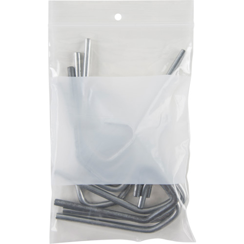 White Block Poly Bags, Reclosable, 6" x 4", 2 mils Moffatt Supply & Specialties