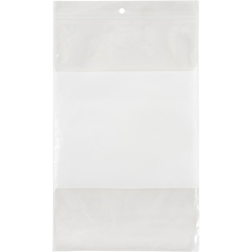 Sacs en poly avec espace inscriptible blanc, Refermable, 9" x 6", 2 mils Moffatt Supply & Specialties