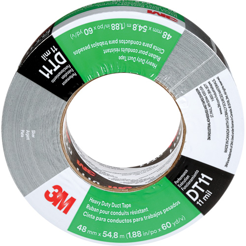 DT11 Heavy-Duty Duct Tape, 11 mils, Silver, 48 mm (2") x 55 m (180') Moffatt Supply & Specialties