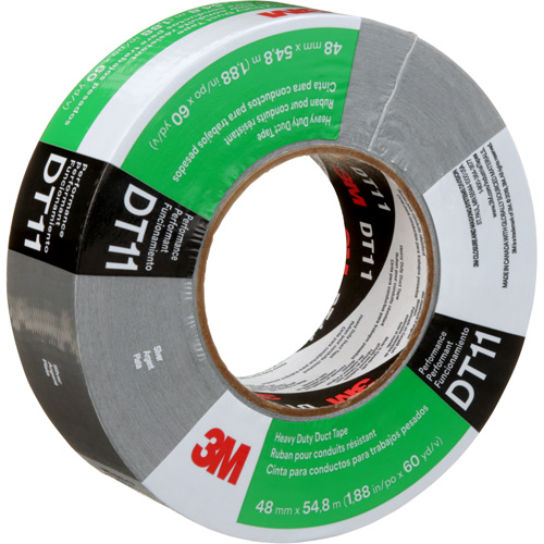 DT11 Heavy-Duty Duct Tape, 11 mils, Silver, 48 mm (2") x 55 m (180') Moffatt Supply & Specialties