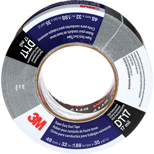 DT17 Super-Duty Duct Tape, 17 mils, Black, 48 mm (2") x 32 m (105') Moffatt Supply & Specialties