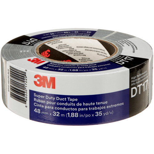 DT17 Super-Duty Duct Tape, 17 mils, Black, 48 mm (2") x 32 m (105') Moffatt Supply & Specialties