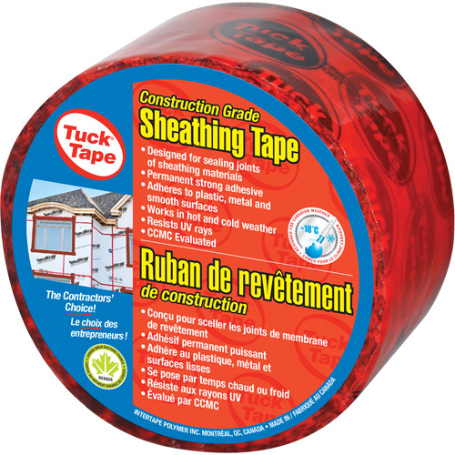 Contractors Sheathing Tape, 60 mm (2-3/8") x 55 m (180.4'), Red Moffatt Supply & Specialties