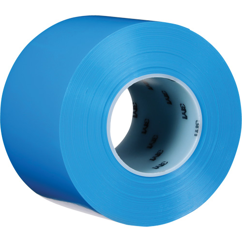 Durable Floor Marking Tape 971, 4" x 108', Vinyl, Blue Moffatt Supply & Specialties