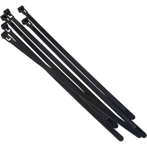 Re-Usable Cable Tie, 14" Long, 50 lbs. Tensile Strength, Black Moffatt Supply & Specialties