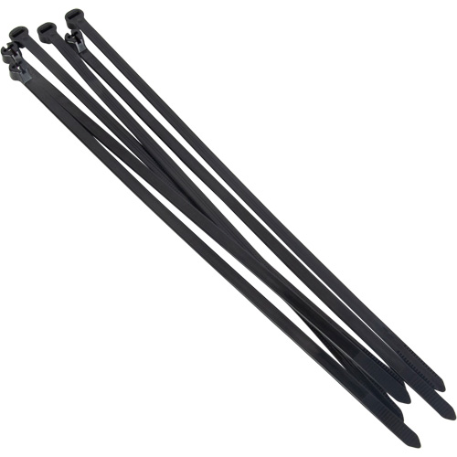 Attaches autobloquantes &agrave; languette en acier, Longueur 6", R&eacute;sistance &agrave; la traction 18 lb, Noir Moffatt Supply & Specialties