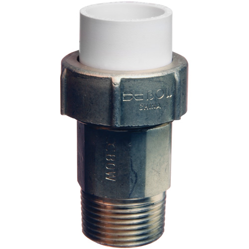 Raccord union, 1" x 3/4", Laiton/PVC-C, Embout femelle x PEX cannel&eacute; Moffatt Supply & Specialties