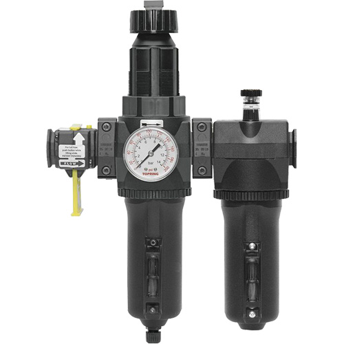 Automatic Drain Filter, Regulator & Lubricator with Metal Bowl & Gauge Modulair 400, 3/4" NPT Moffatt Supply & Specialties