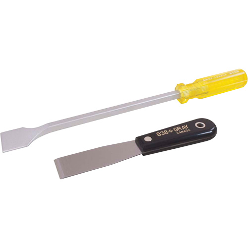 Jeu de 2 racloirs, Lame Acier au carbone, Largeur 1-1/2"/1-1/4", Manche Plastique Moffatt Supply & Specialties