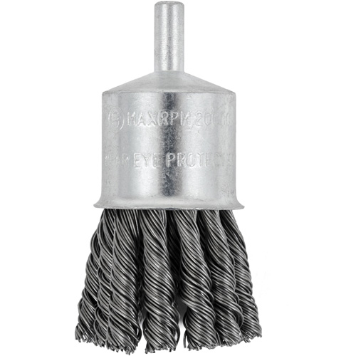 Shaft Mounted Knot Twisted End Brush, 1-1/8" Dia. x 1/4" Arbor Moffatt Supply & Specialties