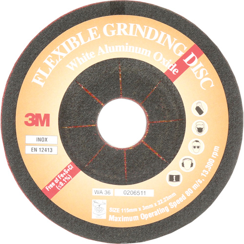 Flexible Grinding Disc, 4-5/8", Aluminum Oxide, 22 mm, Type WA Moffatt Supply & Specialties