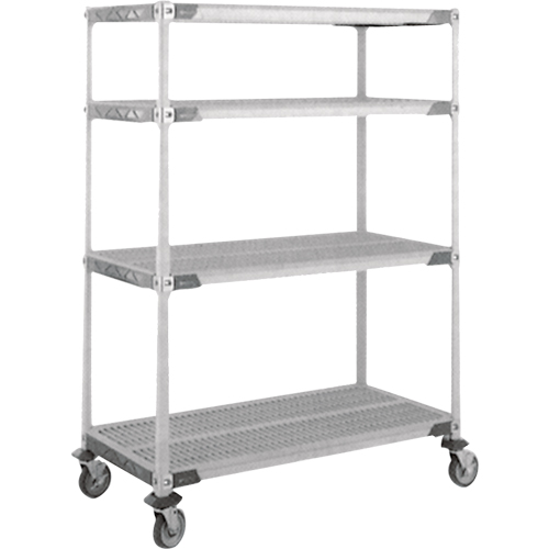 Chariot MetroMax i sur roulettes &agrave; tige, 4 tiers, 24" x 69" x 48", Capacit&eacute; 900 lb Moffatt Supply & Specialties