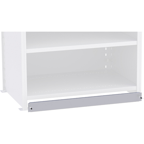 Plaque de base/façade pour rangement de bacs sur rayonnage enclenchable Interlok Moffatt Supply & Specialties