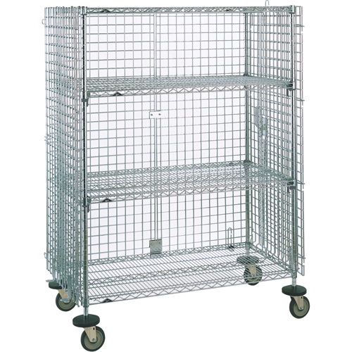 Security Carts, Chrome Plated, 21-1/2" x 68-1/2 x 38-1/2", 500 lbs. Capacity Moffatt Supply & Specialties
