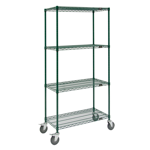 Wire Shelf Cart, Epoxy Finish, 36" x 69" x 24", 800 lbs. Capacity Moffatt Supply & Specialties