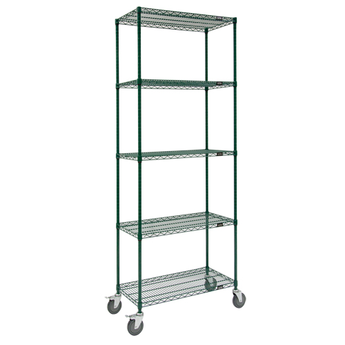 Wire Shelf Cart, Epoxy Finish, 36" x 92" x 24", 800 lbs. Capacity Moffatt Supply & Specialties