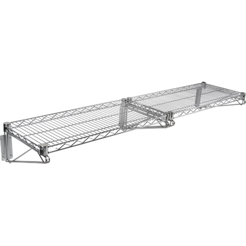 Wall Mount Wire Shelving Kit, Double Bracket, 200 lbs. Capacity, 14" D Moffatt Supply & Specialties