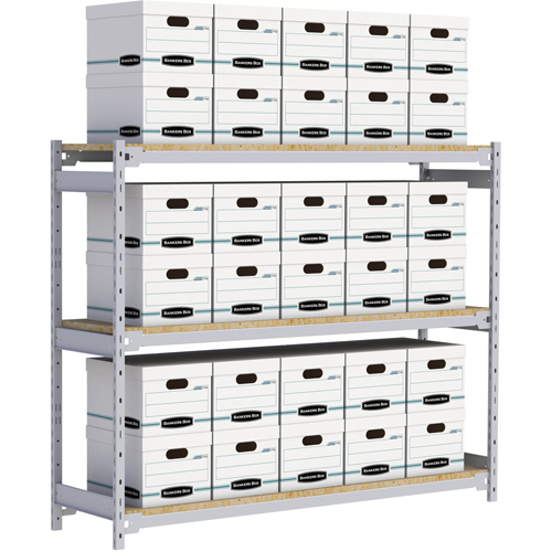 &eacute;tag&egrave;re-classeur de grande largeur, Acier, 3 Tablettes, 72" la x 18" p x 60" h Moffatt Supply & Specialties