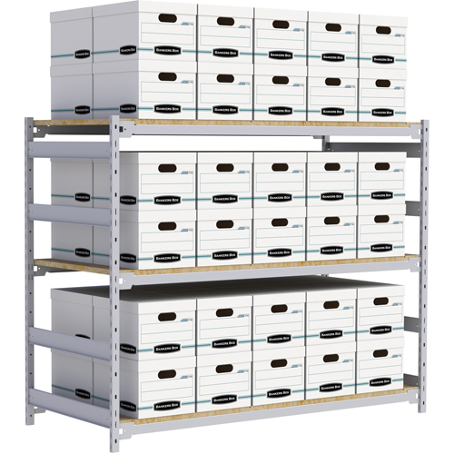 &eacute;tag&egrave;re-classeur de grande largeur, Acier, 3 Tablettes, 72" la x 32" p x 60" h Moffatt Supply & Specialties