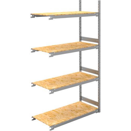Wide Span Record Storage Shelving, Steel, 4 Shelves, 42" W x 18" D x 84" H, Add-On Kit Moffatt Supply & Specialties